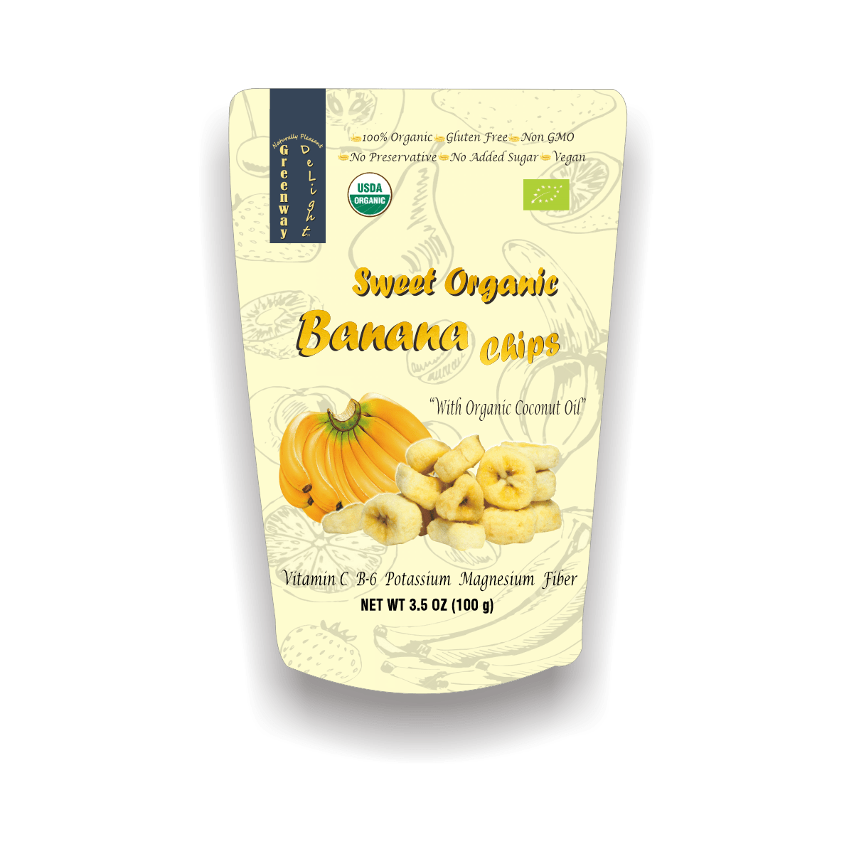 pouch banana 100 gram depan